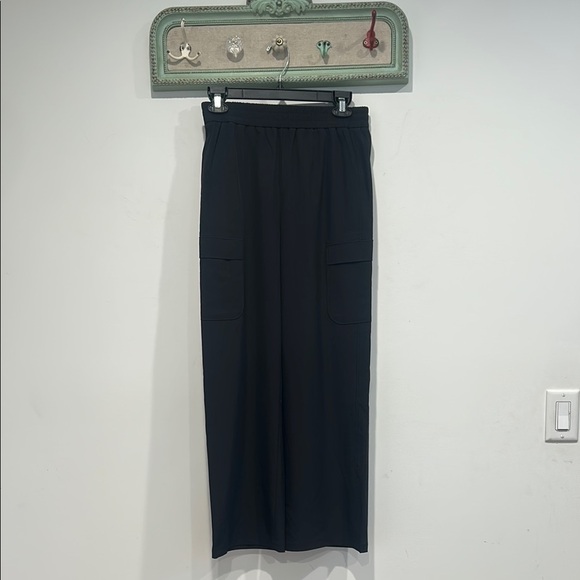 Zella Black Solid Wide Leg Casual Cargo Pants Women’s size XL - Picture 1 of 5